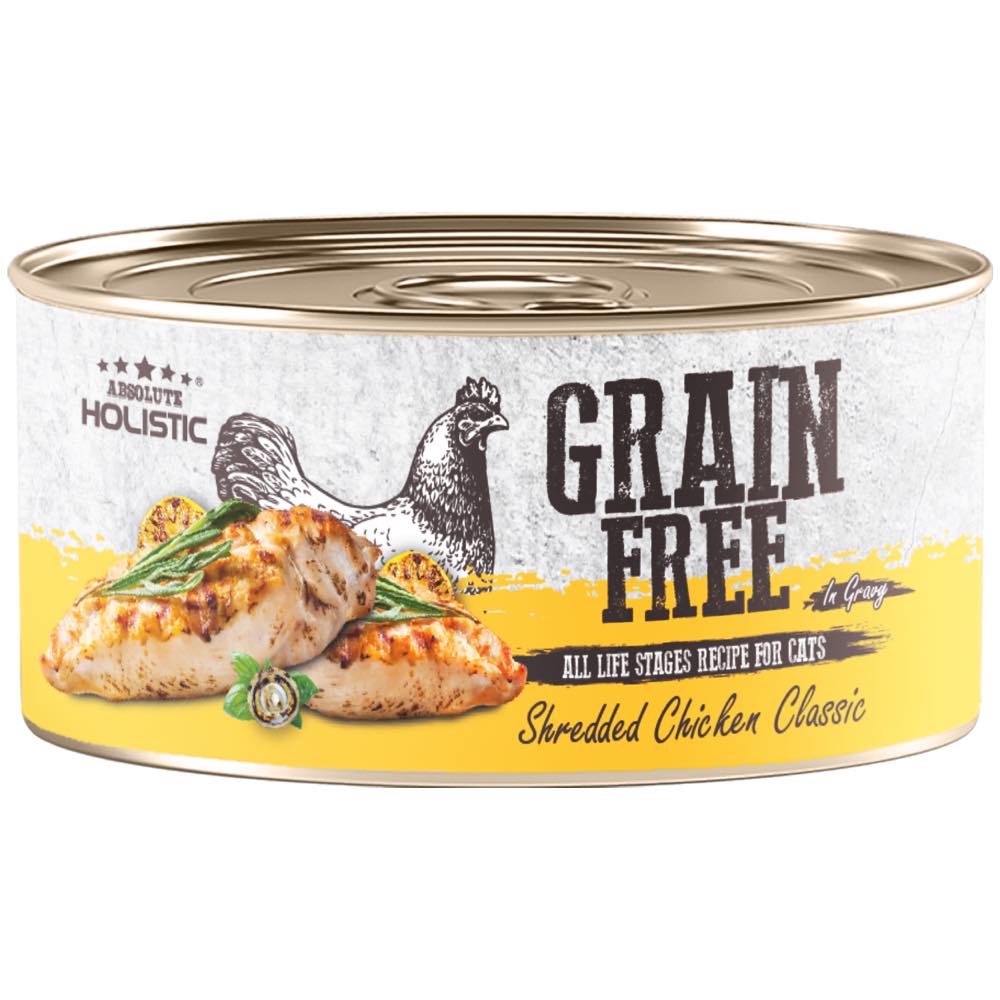Absolute Holistic Shredded Chicken Classic In Gravy Grain-Free Cat Canned Food 80g