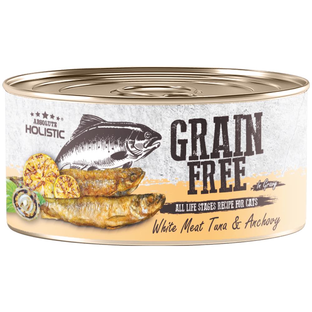 Absolute Holistic White Meat Tuna & Anchovy In Gravy Grain-Free Cat Canned Food 80g