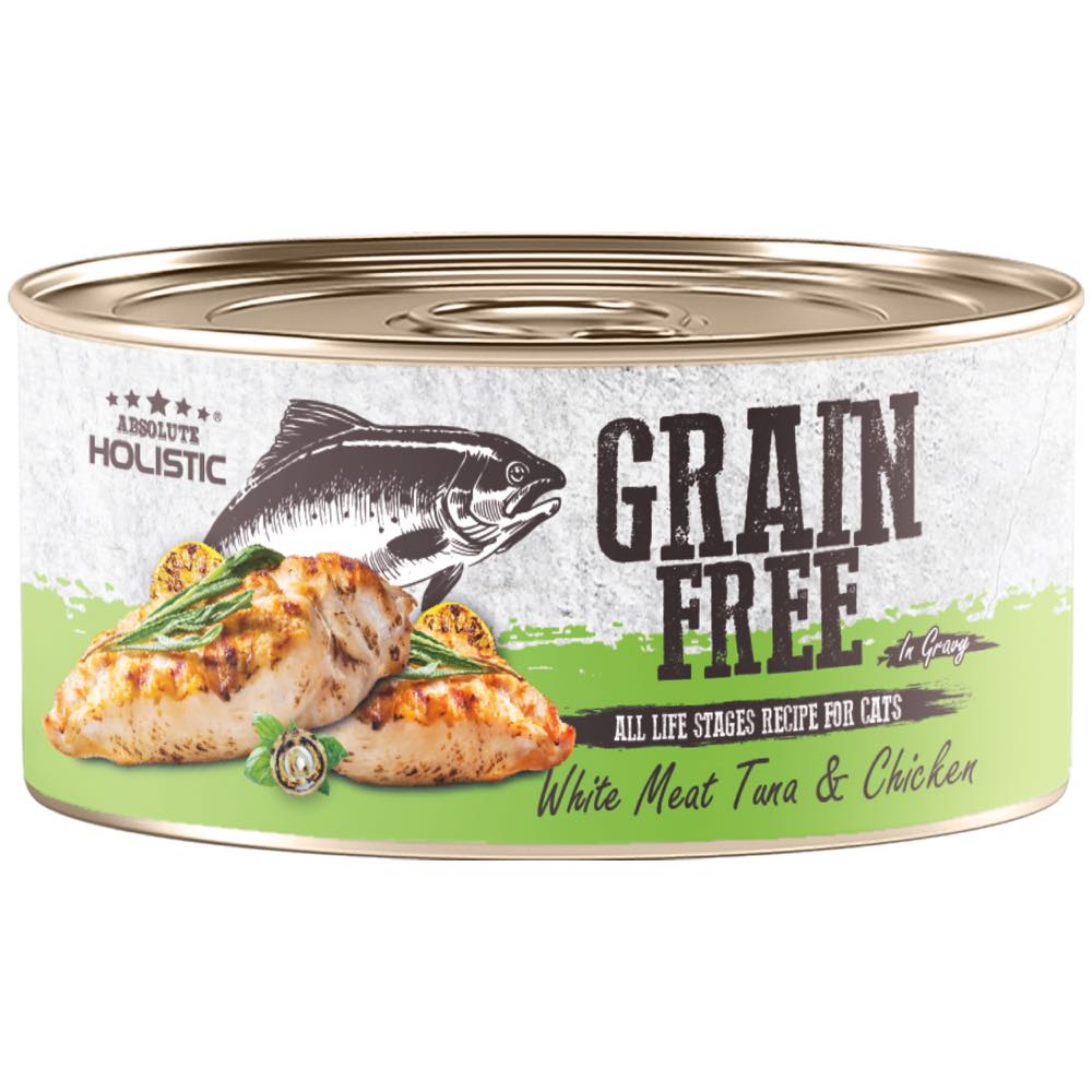 Absolute Holistic White Meat Tuna & Chicken In Gravy Grain-Free Cat Canned Food 80g