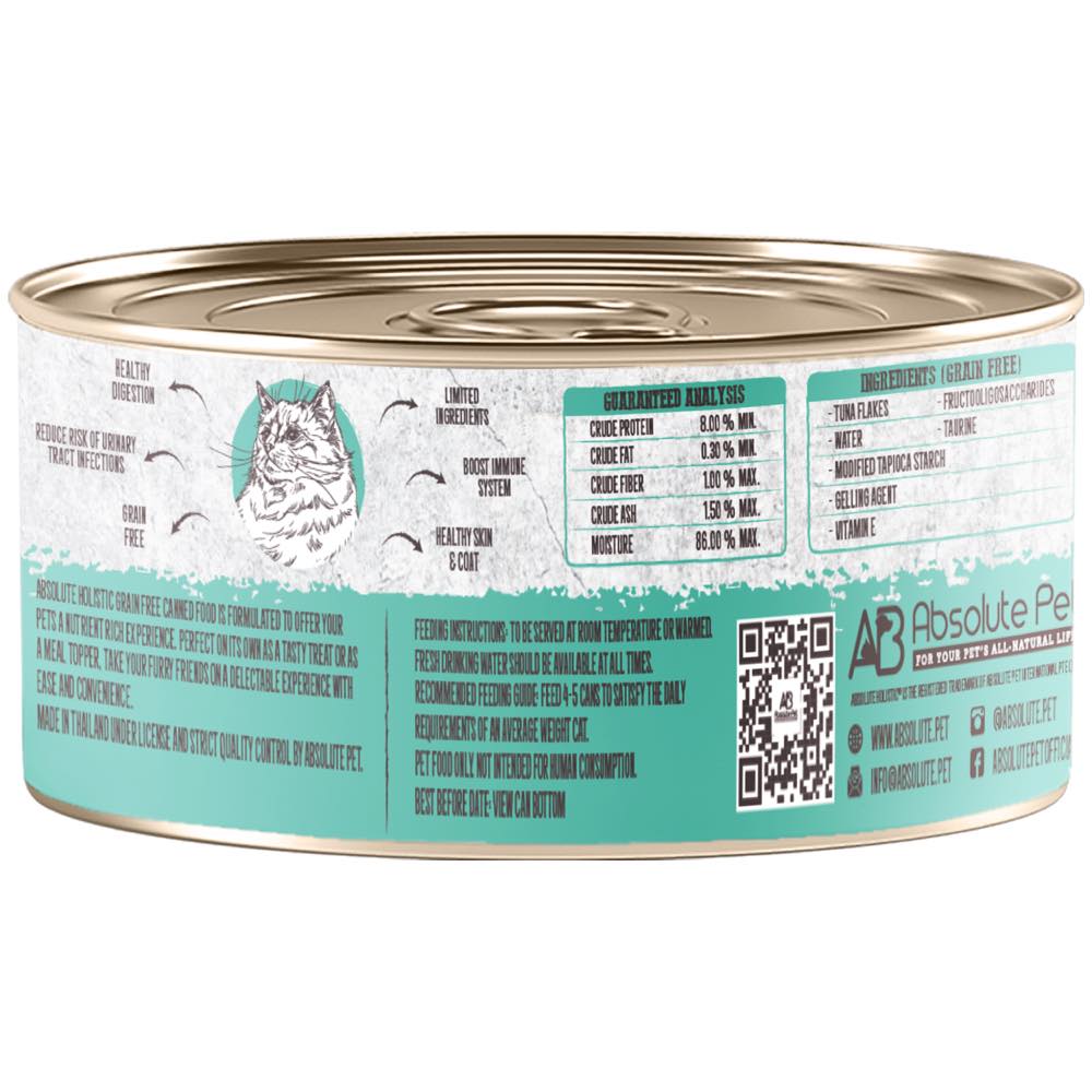Absolute Holistic White Meat Tuna Classic In Gravy Grain-Free Cat Canned Food 80g