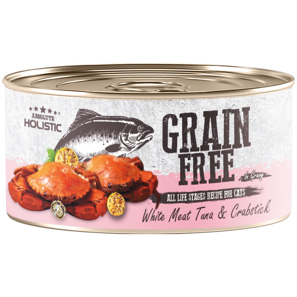 Absolute Holistic White Meat Tuna & Crabstick In Gravy Grain-Free Cat Canned Food 80g