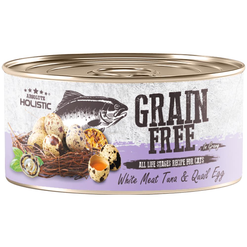 Absolute Holistic White Meat Tuna & Quail Egg In Gravy Grain-Free Cat Canned Food 80g