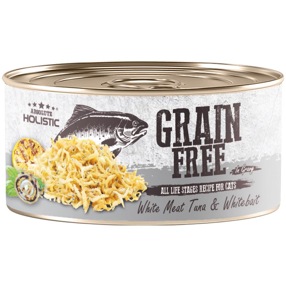 Absolute Holistic White Meat Tuna & Whitebait In Gravy Grain-Free Cat Canned Food 80g