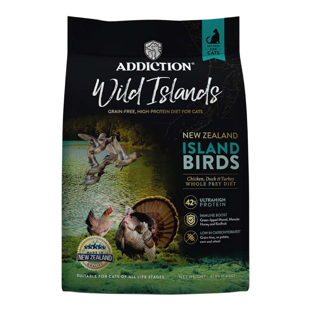 "15% OFF/FREE TREATS: Addiction Wild Islands Birds Chicken, Duck & Turkey Grain-Free Dry Cat Food"