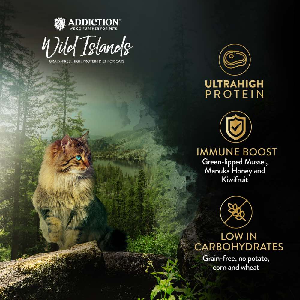 "15% OFF/FREE TREATS: Addiction Wild Islands Pacific Catch Salmon, Mackerel & Hoki Grain-Free Dry Cat Food"