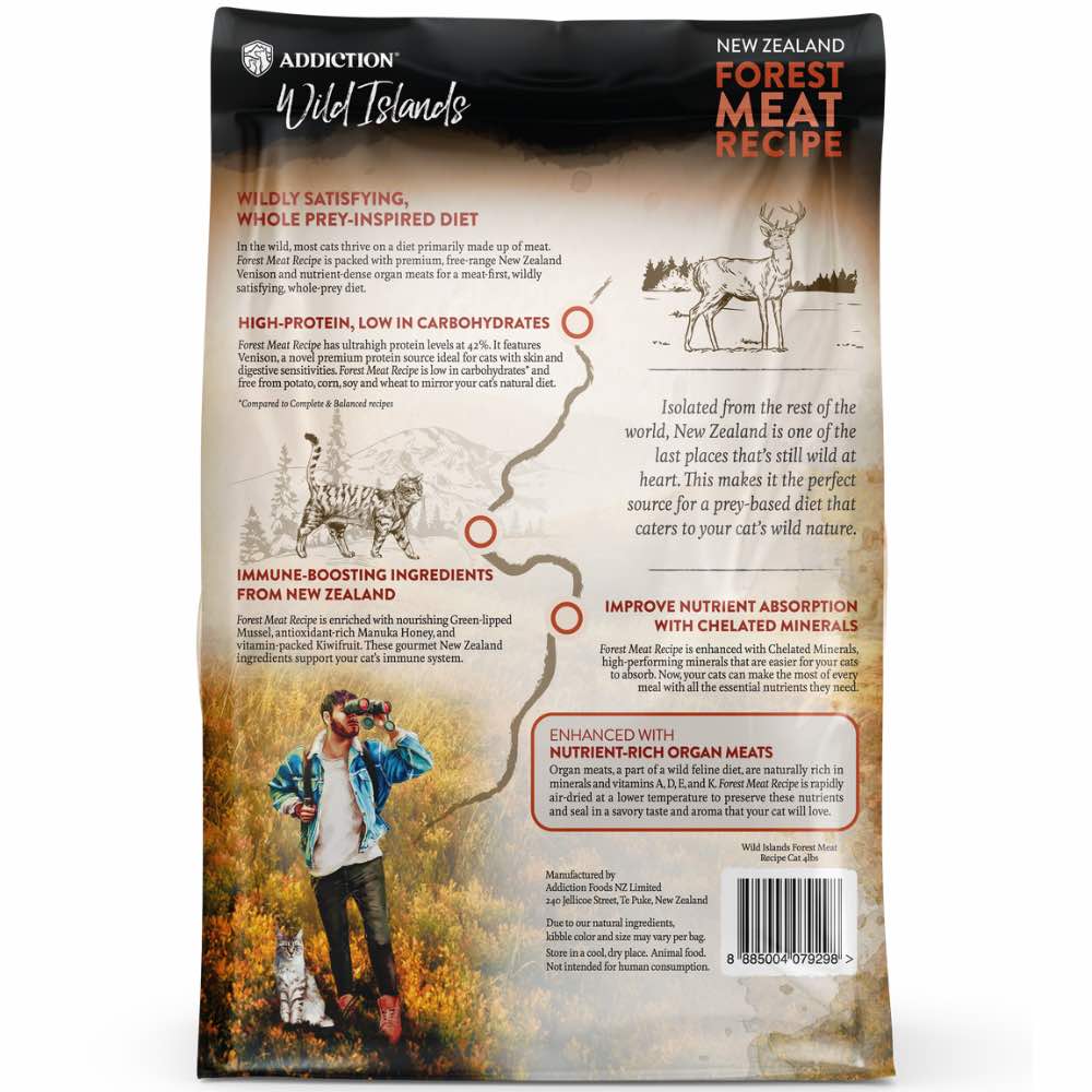 15% OFF/FREE TREATS: Addiction Wild Islands Forest Meat Recipe Venison Grain-Free Dry Cat Food