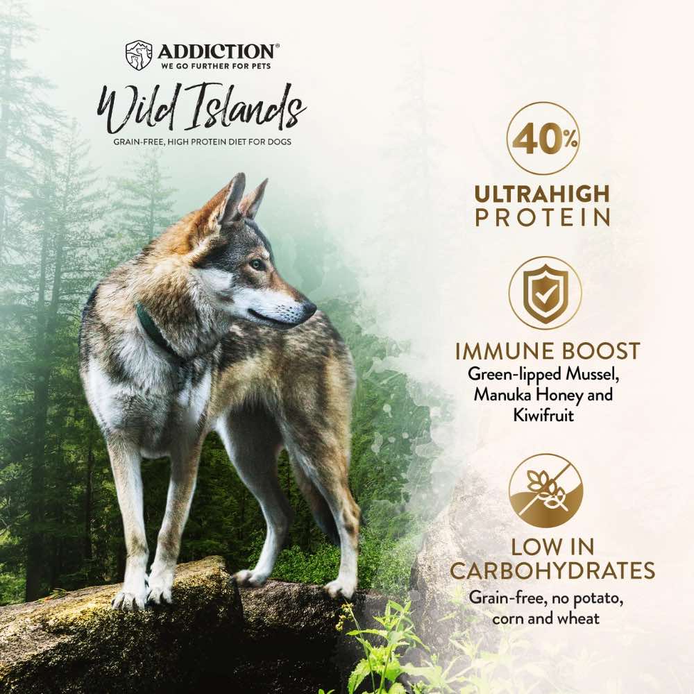 "15% OFF/FREE TREATS: Addiction Wild Islands Forest Meat Venison, Fish & Beef Grain Free Dry Dog Food"
