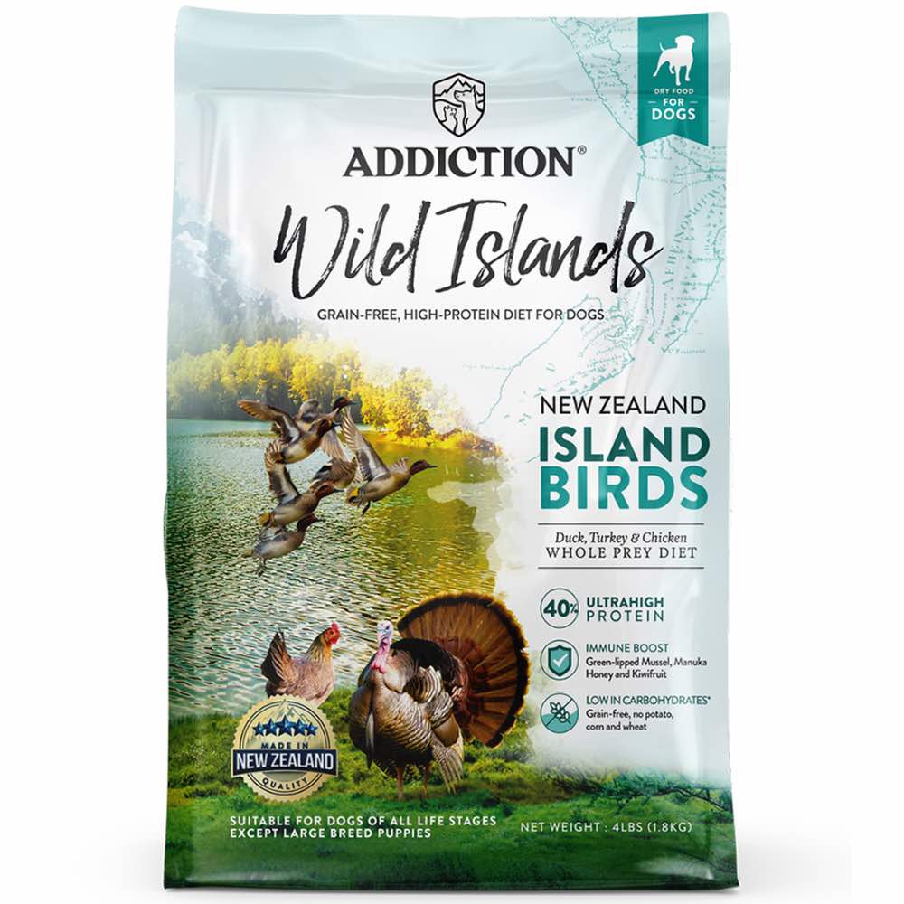 "15% OFF/FREE TREATS: Addiction Wild Islands Island Birds Duck, Turkey & Chicken Grain Free Dry Dog Food"