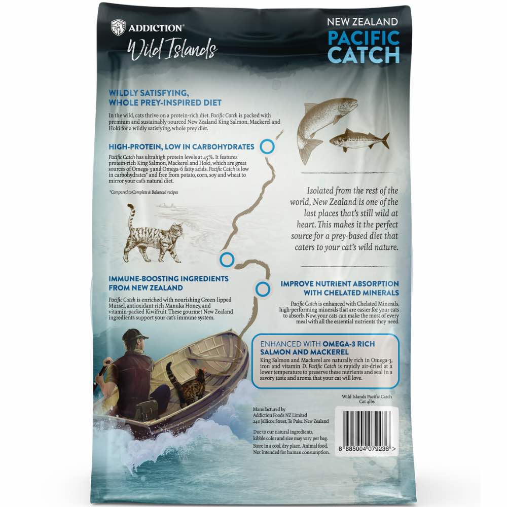 "15% OFF/FREE TREATS: Addiction Wild Islands Pacific Catch Salmon, Mackerel & Hoki Grain-Free Dry Cat Food"