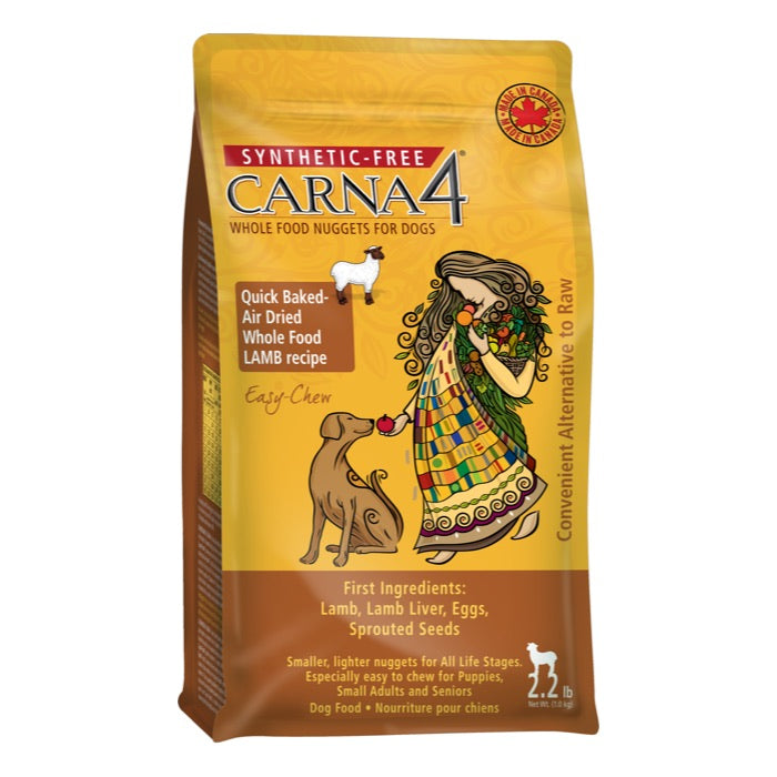Carna4 Quick Baked Air Dried Easy Chew Lamb Grain-Free Dry Dog Food 2.2lb
