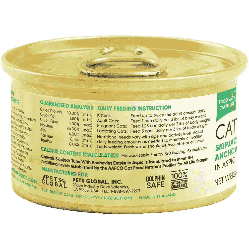 Catwalk Skipjack Tuna with Anchovies Entree In Aspic Canned Cat Food 80g