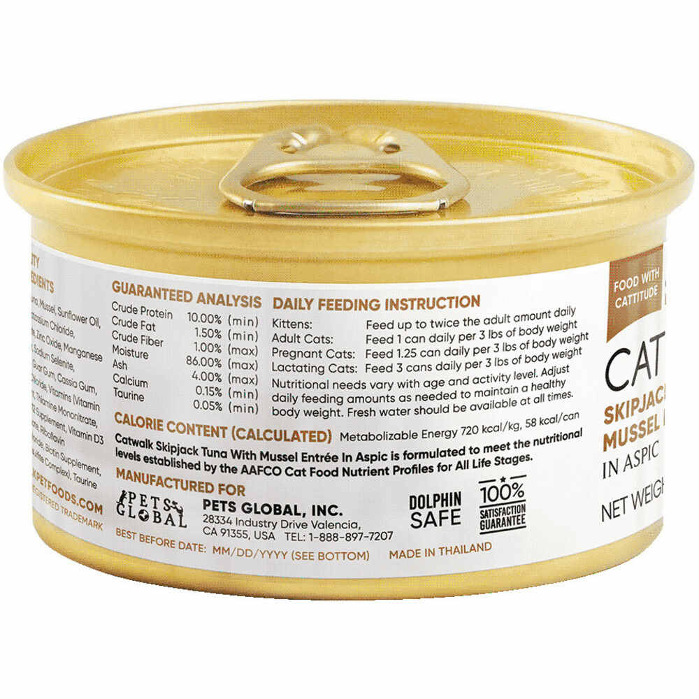 Catwalk Skipjack Tuna with Mussel Entree In Aspic Canned Cat Food 80g