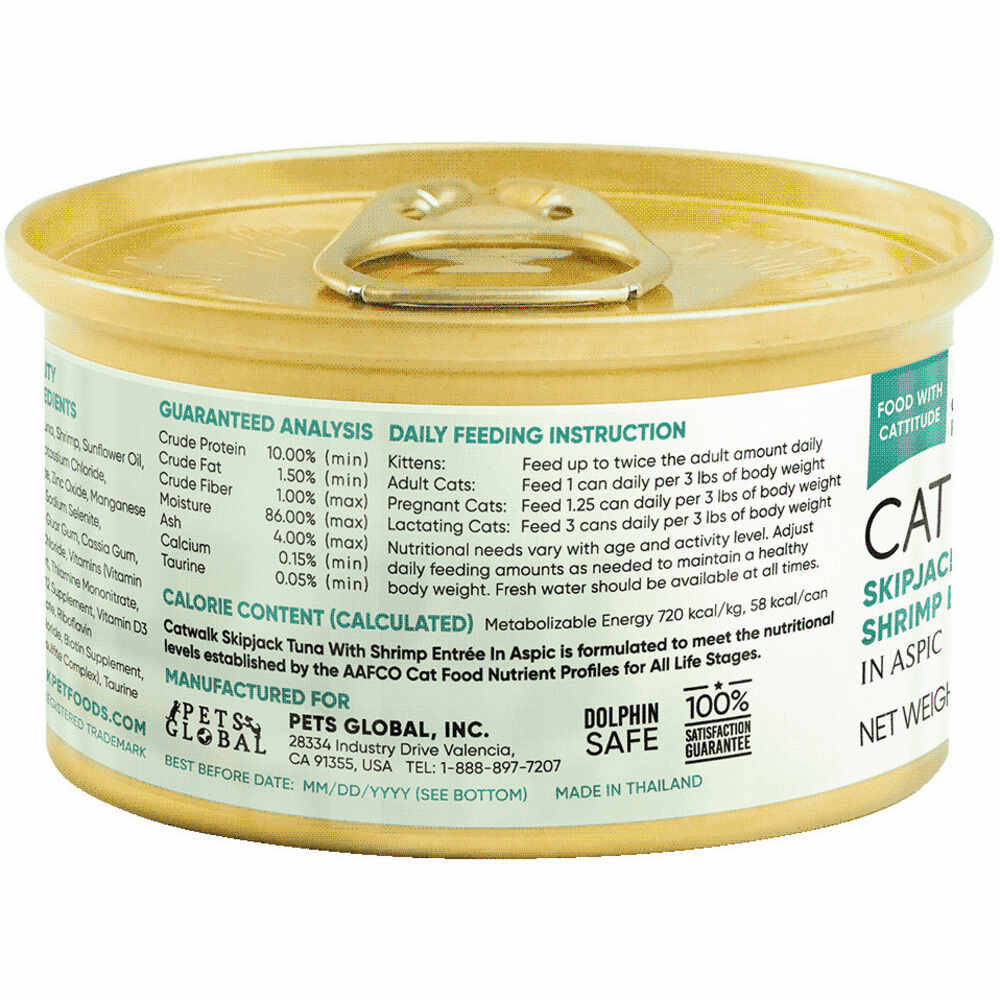 Catwalk Skipjack Tuna with Shrimp Entree In Aspic Canned Cat Food 80g