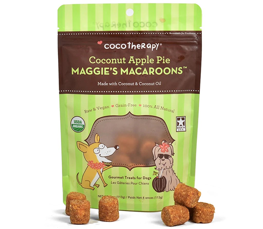 CocoTherapy Maggie??s Macaroons Coconut Apple Pie Grain-Free Dog Treats 4oz