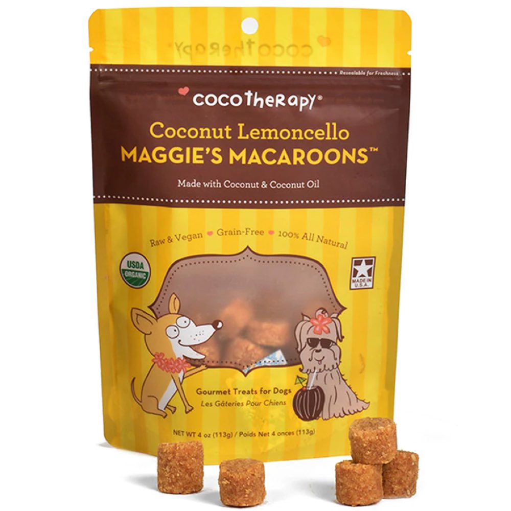 CocoTherapy Maggie??s Macaroons Coconut Lemoncello Grain-Free Dog Treats 4oz
