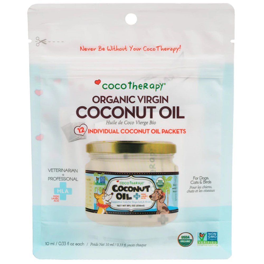 "CocoTherapy Organic Virgin Coconut Oil For Cats, Dogs & Birds (Packets) 12 x 0.33oz"