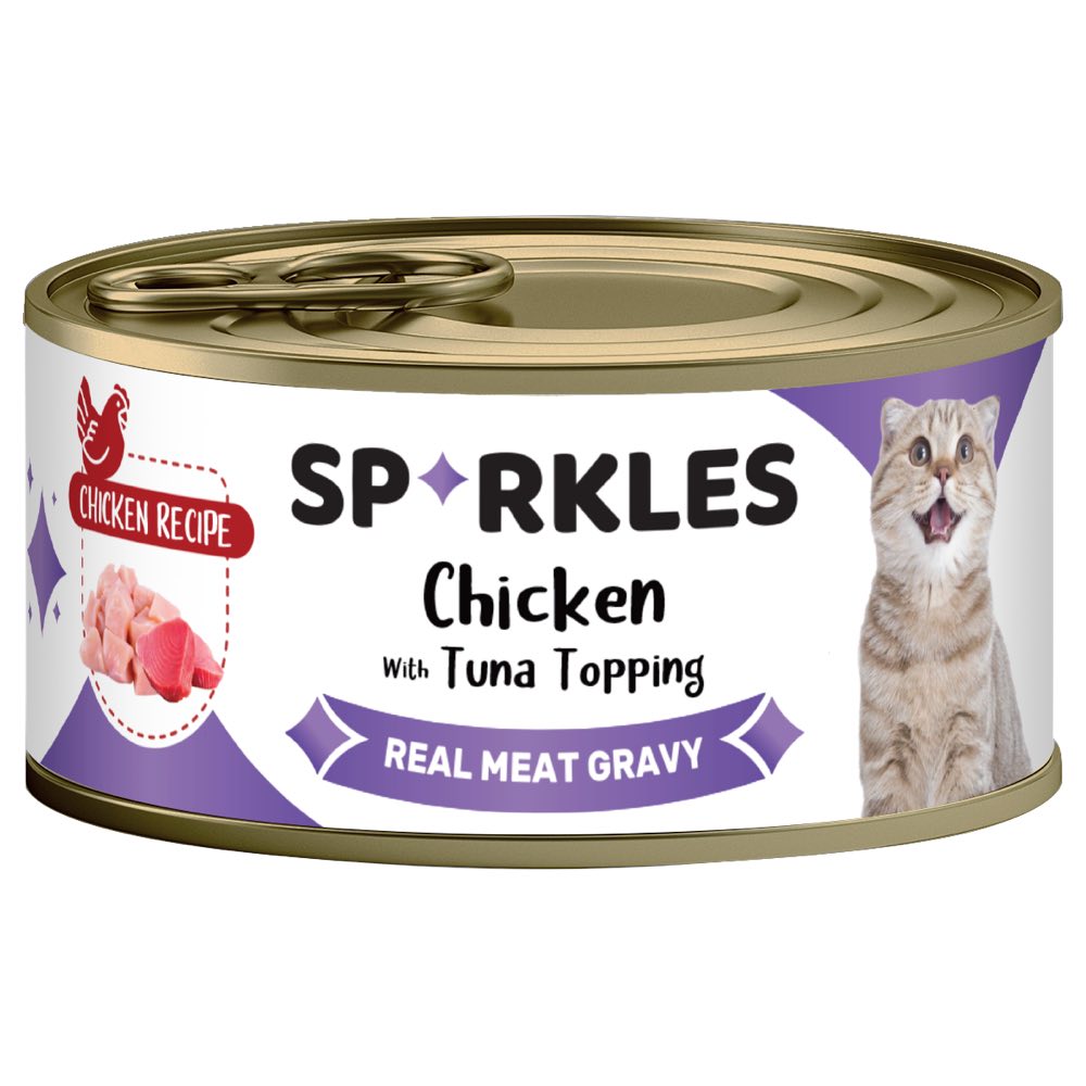 Sparkles Colours Chicken With Tuna Topping Canned Cat Food 70g x 24