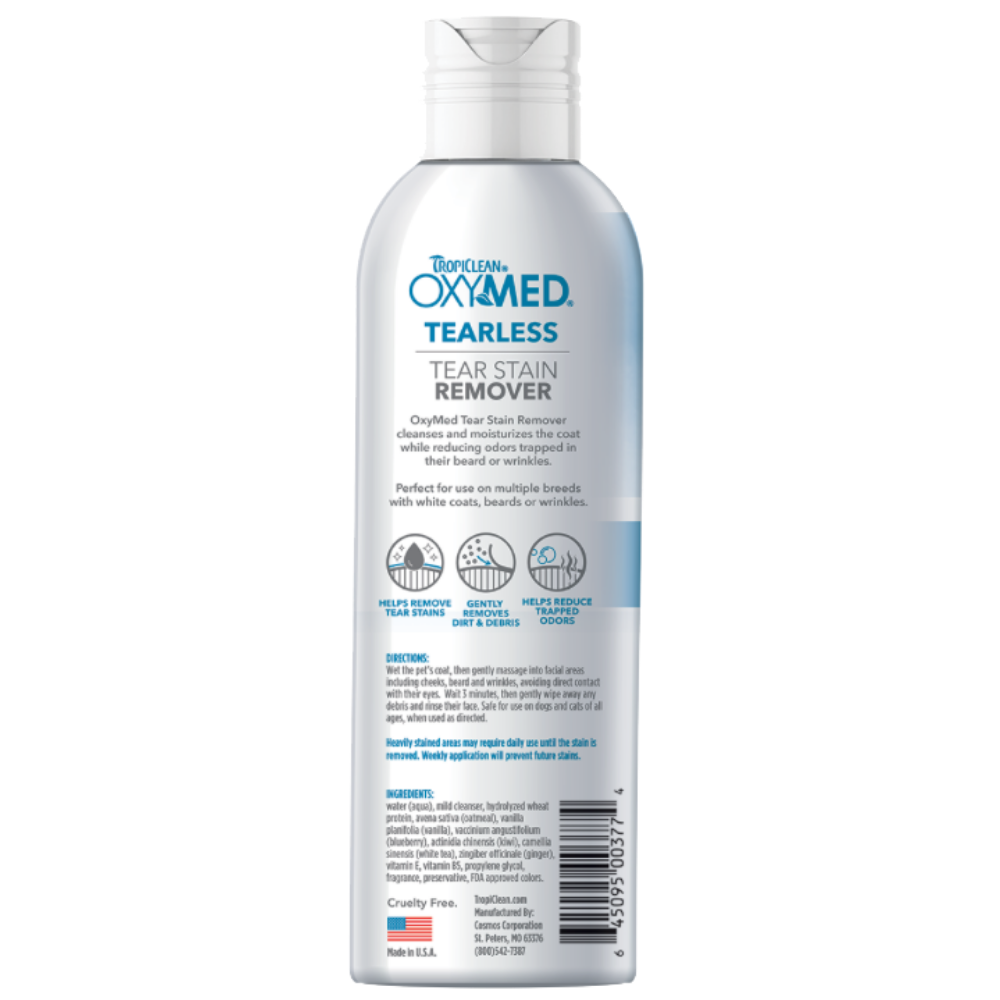 15% OFF: Tropiclean OxyMed Tearless Tear Stain Remover For Cats & Dogs 8oz